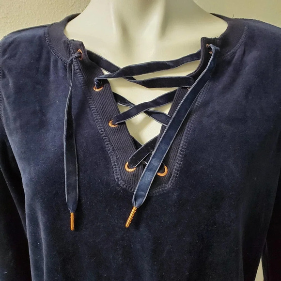 BETSEY JOHNSON | Performance Blue Velour Laceup Small - Picture 7 of 9